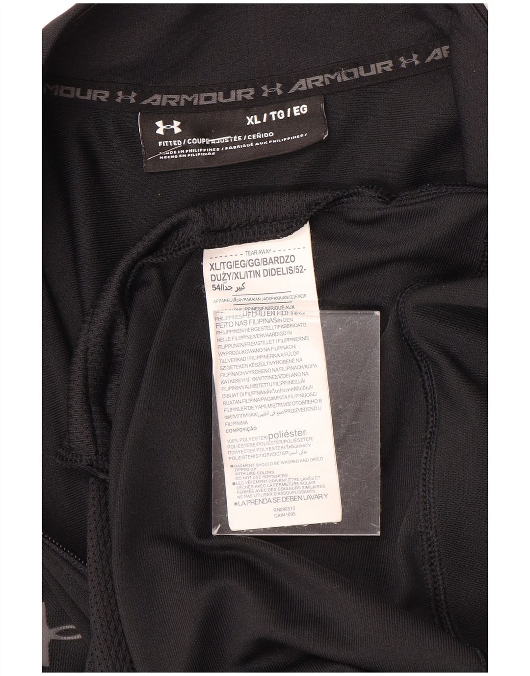 Under Armour Mens Fitted Tracksuit Top Jacket XL Black Polyester