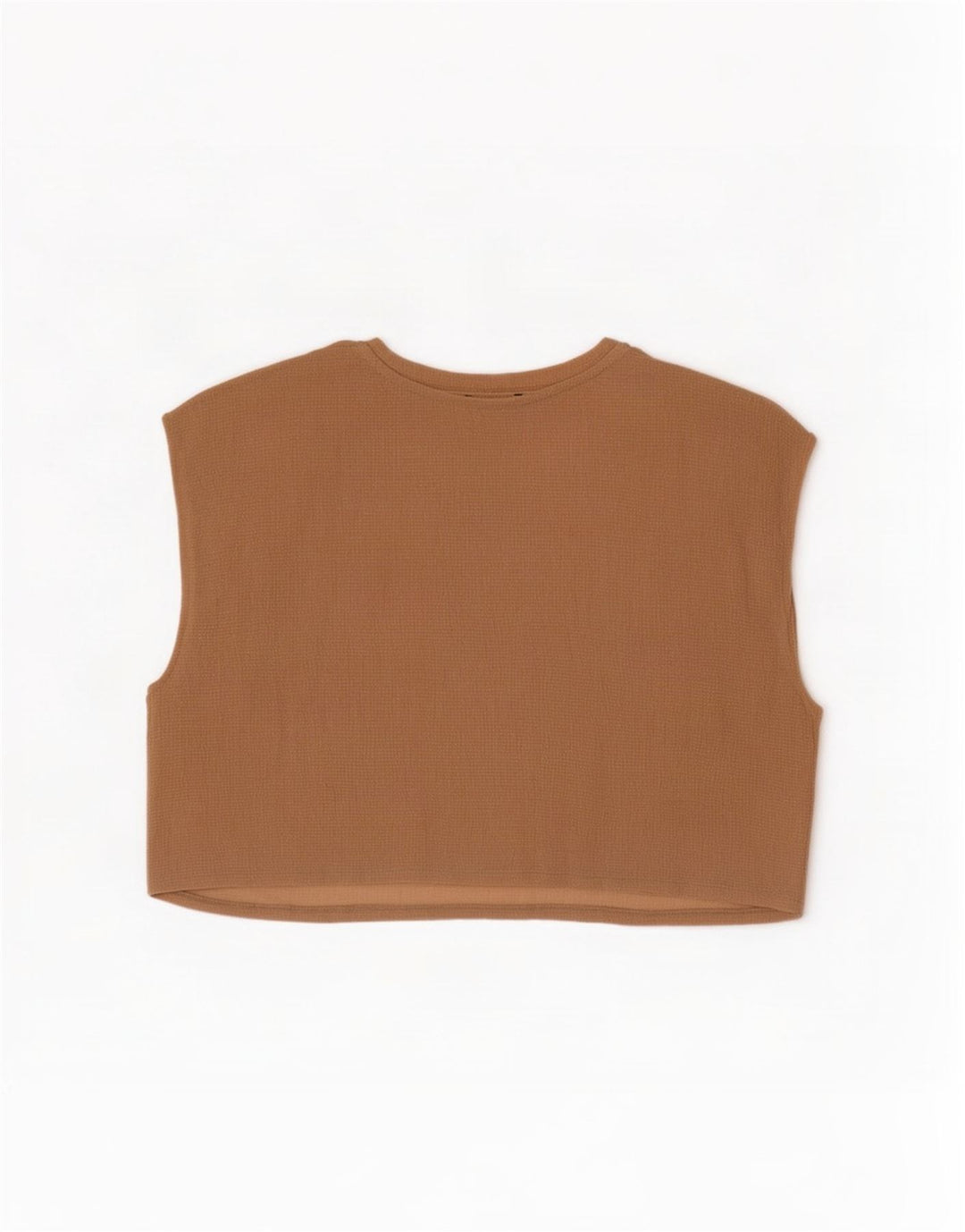 Zara Womens Crop Sleeveless Oversized Blouse Top UK 10 Small Beige