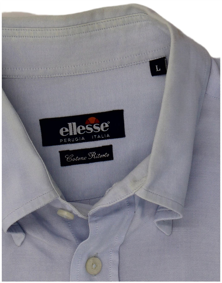 Ellesse Mens Shirt Large Blue Cotton