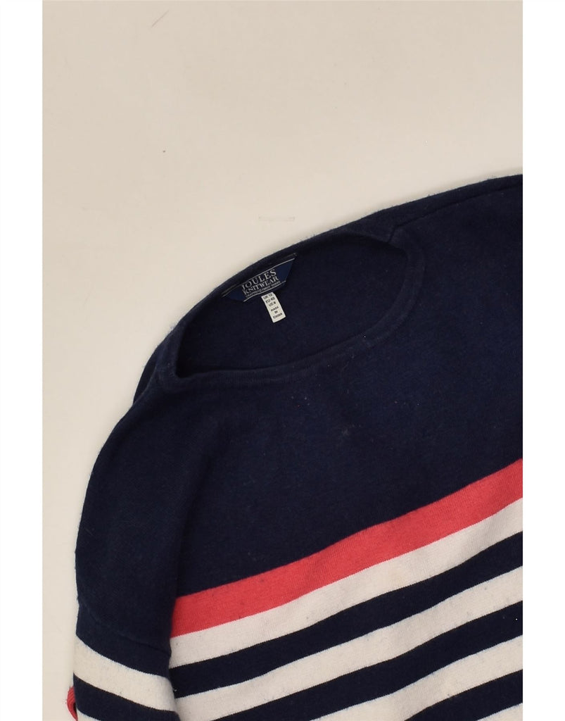 JOULES Womens Crew Neck Jumper Sweater UK 12 Medium Navy Blue Striped | Vintage Joules | Thrift | Second-Hand Joules | Used Clothing | Messina Hembry 