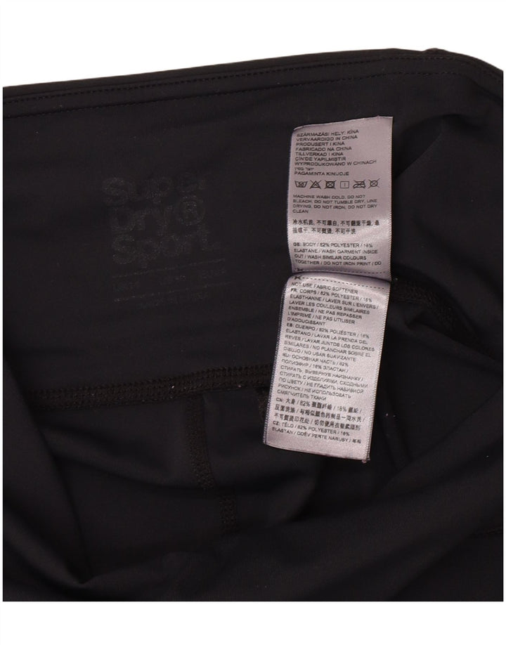 Superdry Womens Graphic Leggings UK 14 Medium Black Polyester