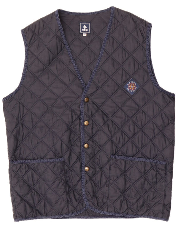 Marina Yachting Mens Quilted Gilet IT 56 3XL Navy Blue Polyamide