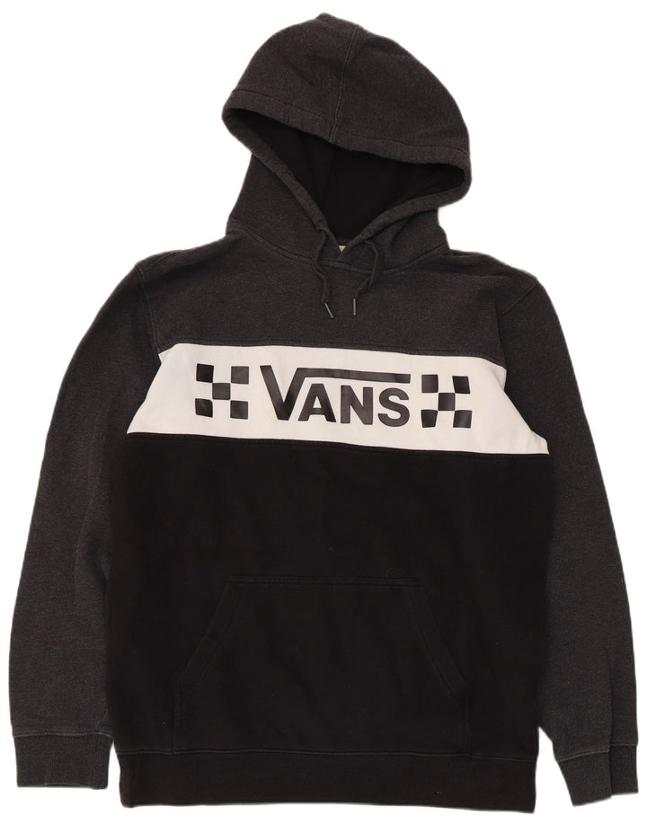 Vans Mens Graphic Hoodie Jumper Medium Grey Colourblock Cotton