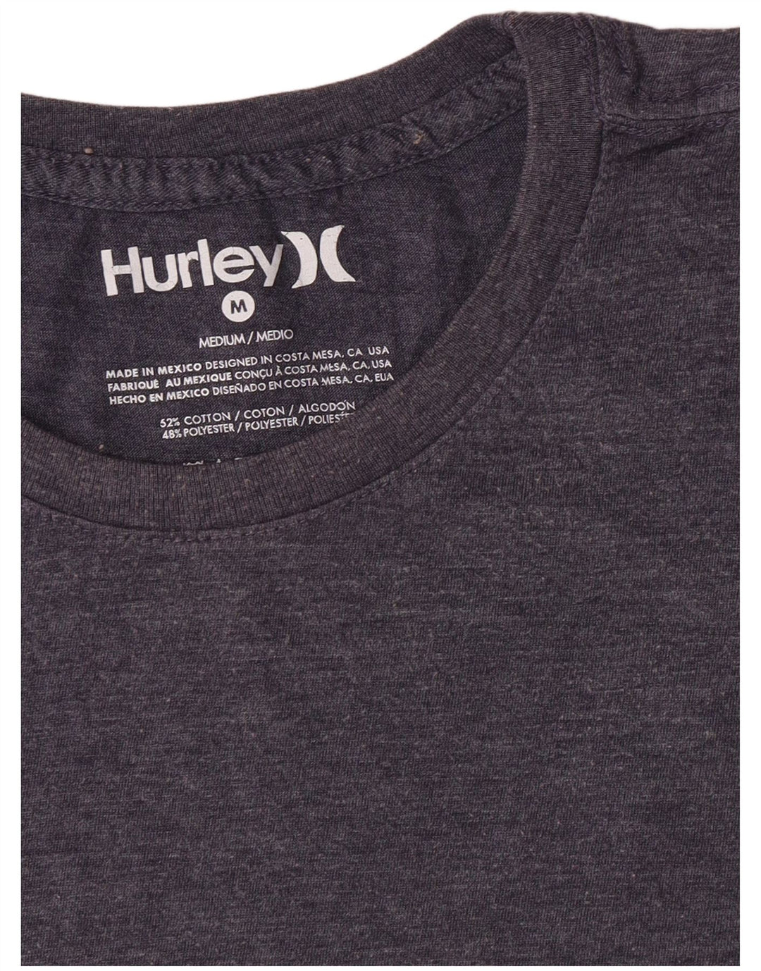 Hurley Mens T-Shirt Top Medium Navy Blue Cotton