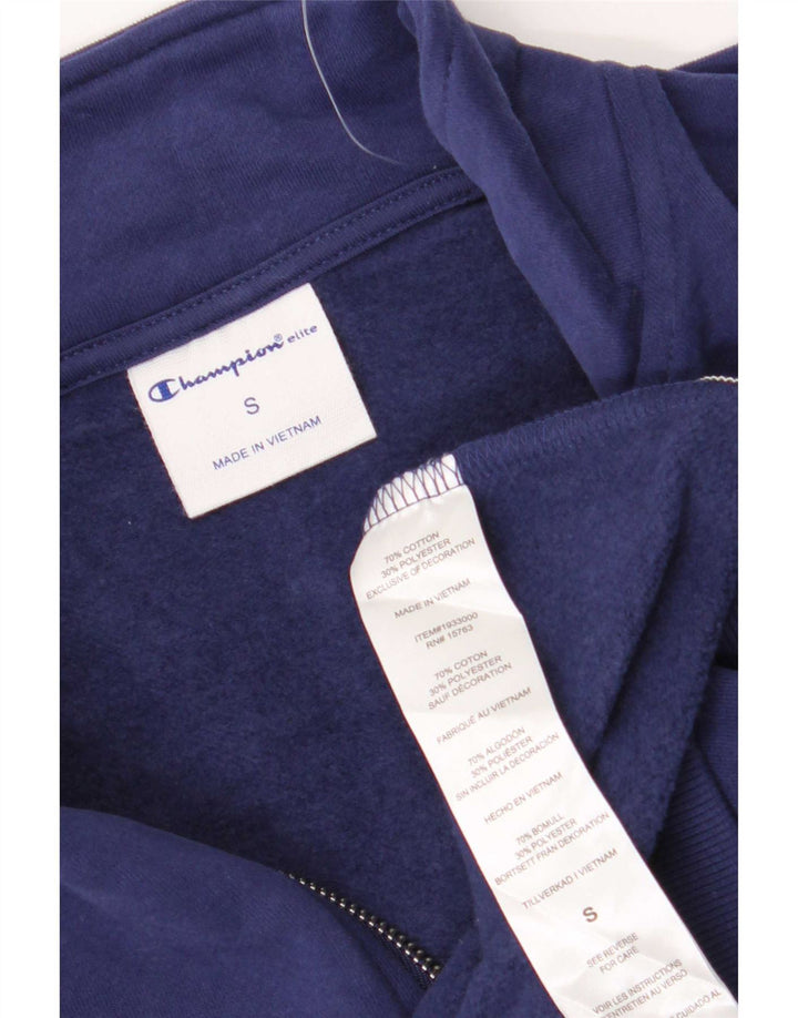 Champion Womens Oversized Zip Neck Sweatshirt Jumper UK 10 Small Navy Blue