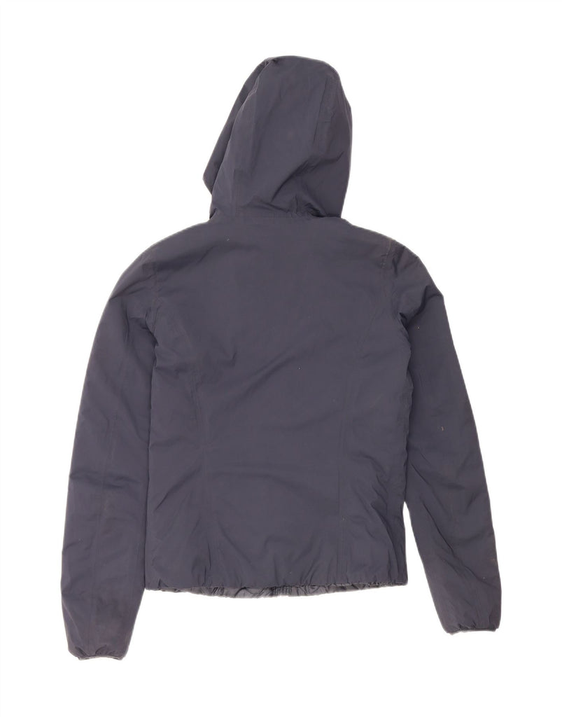 K-WAY Boys Hooded Reversible Jacket 8-9 Years Navy Blue Vintage K-Way and Second-Hand K-Way from Messina Hembry 