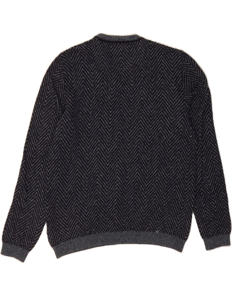 TED BAKER Mens Crew Neck Jumper Sweater Size 4 Large Navy Blue Chevron Vintage Ted Baker and Second-Hand Ted Baker from Messina Hembry 