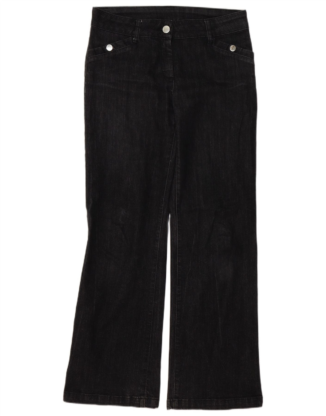 WALLIS Womens Bootcut Jeans UK 12 Medium W32 L32  Black Cotton