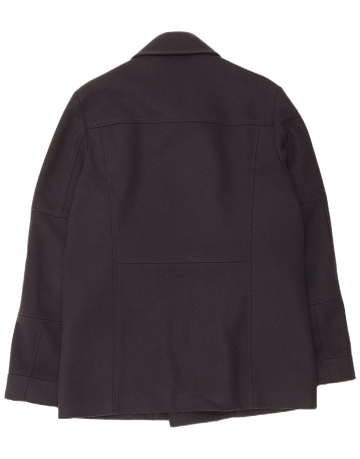 Hugo Boss Mens Pea Coat UK 40 Large Navy Blue Virgin Wool