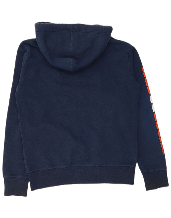 Superdry Mens Graphic Zip Hoodie Sweater Large Navy Blue Cotton