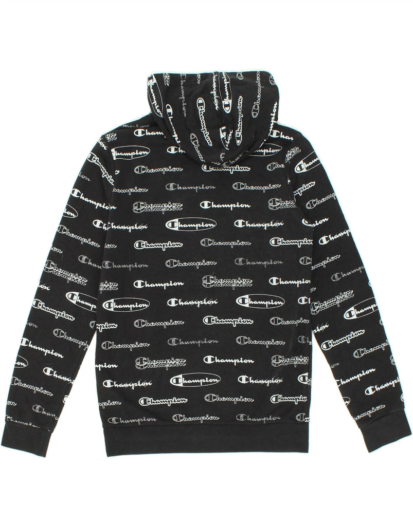 CHAMPION Boys Graphic Hoodie Jumper 13-14 Years XL Black Cotton Vintage Champion and Second-Hand Champion from Messina Hembry 