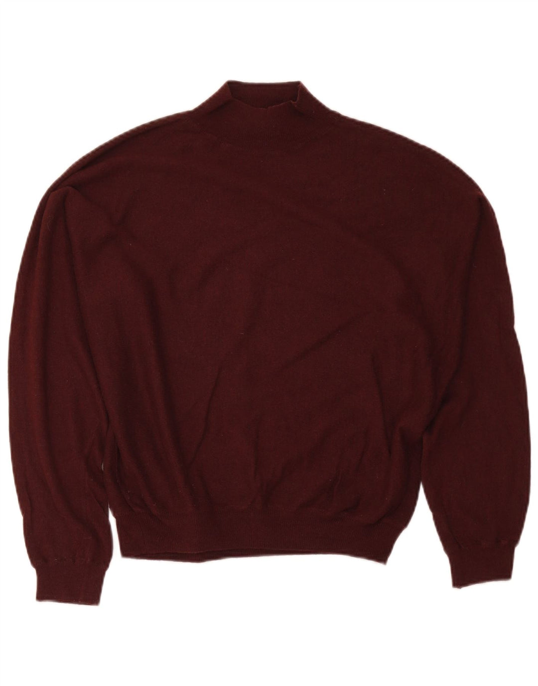 Zara Womens Oversized Turtle Neck Jumper Sweater UK 14 Medium Burgundy