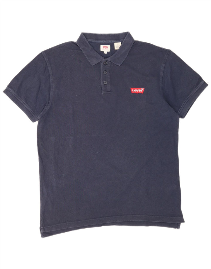 Levi's Mens Polo Shirt Large Navy Blue Cotton