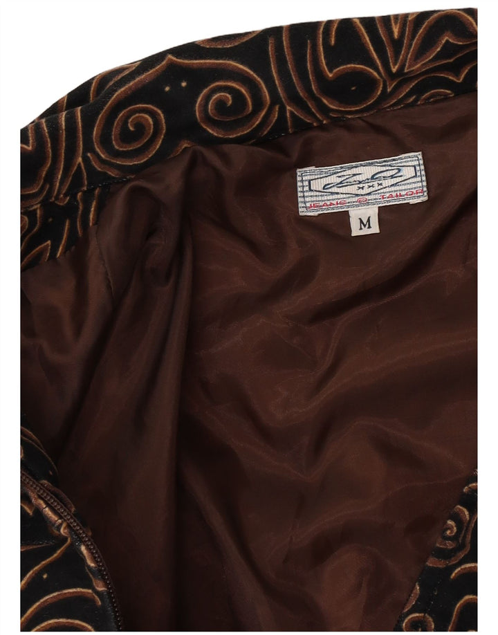 Vintage Womens Utility Jacket UK 14 Medium Black Paisley