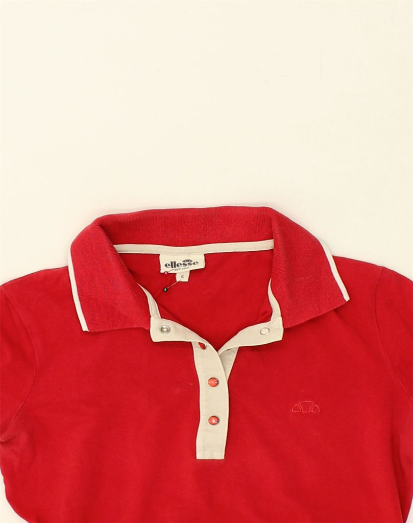 ELLESSE Womens Polo Shirt UK 10 Small Red Cotton | Vintage Ellesse | Thrift | Second-Hand Ellesse | Used Clothing | Messina Hembry 