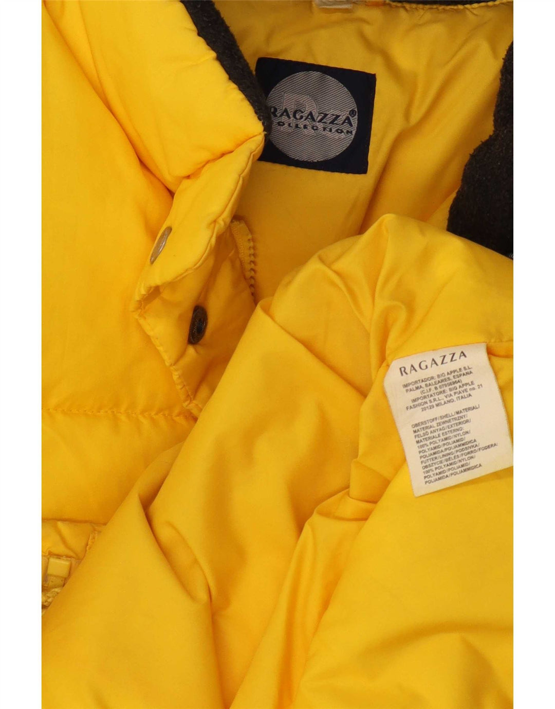 Ragazza Womens Padded Jacket UK 14 Large Yellow Polyamide