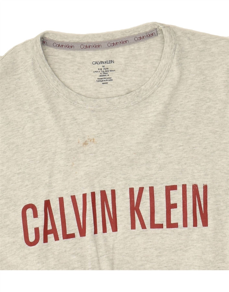 CALVIN KLEIN Mens Graphic T-Shirt Top Medium Grey Flecked | Vintage Calvin Klein | Thrift | Second-Hand Calvin Klein | Used Clothing | Messina Hembry 