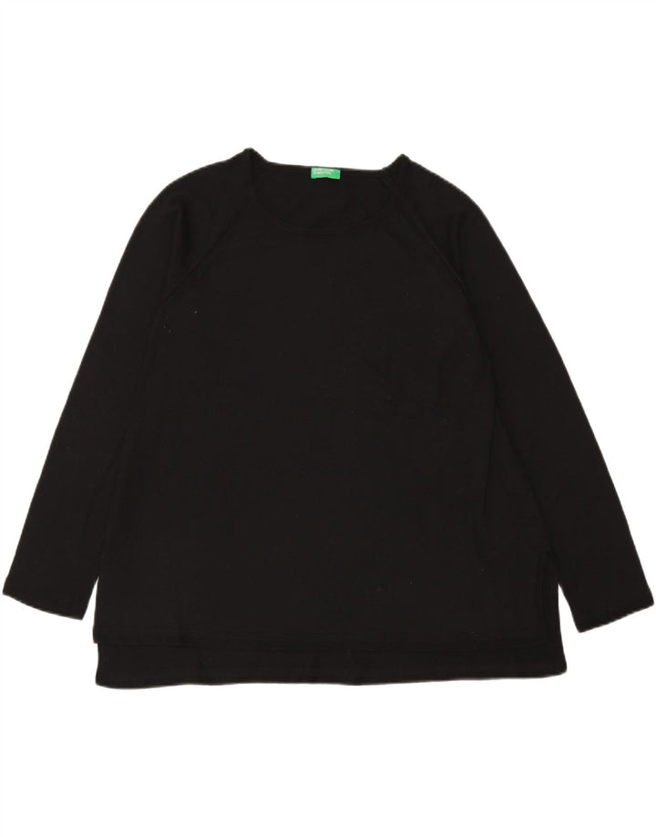 Benetton Womens Top Long Sleeve UK 16 Large Black