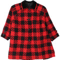 Vintage Womens Oversized Overcoat IT 42 Medium Red Houndstooth Virgin Wool