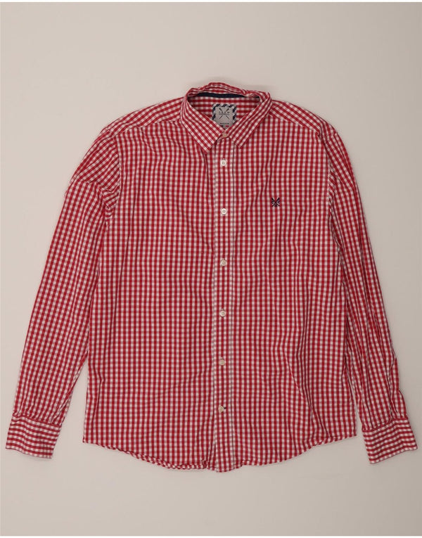 Crew Clothing Mens Classic Fit Shirt Medium Red Gingham Cotton
