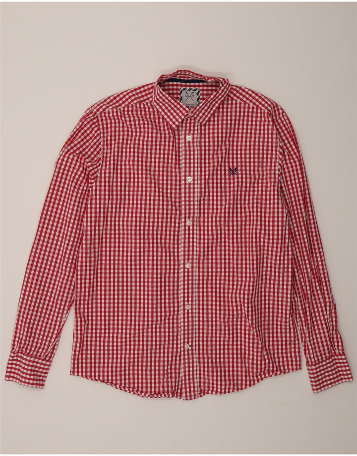 Crew Clothing Mens Classic Fit Shirt Medium Red Gingham Cotton