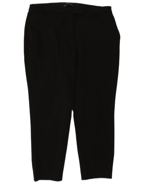 Marks & Spencer Womens Slim Cropped Trousers UK 20 2XL W40 L27 Black