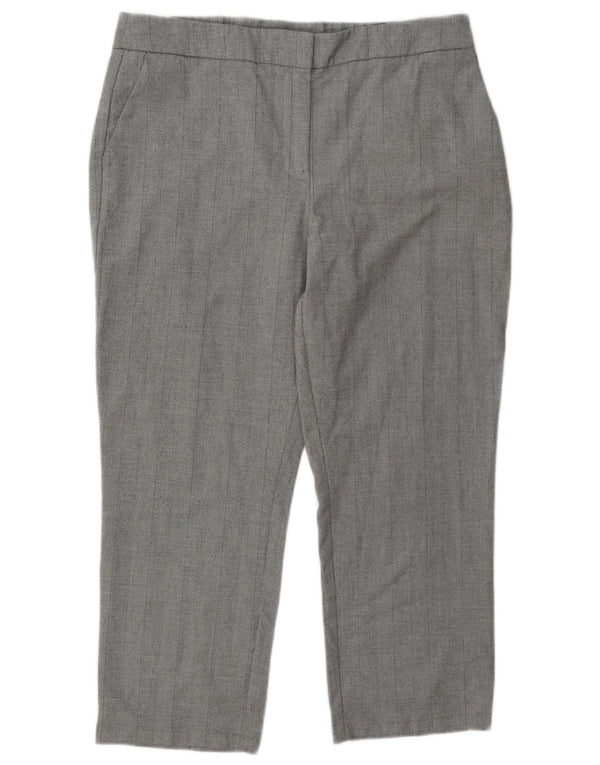 Marks & Spencer Womens Cropped Trousers UK 14 Large W34 L24 Grey Polyester