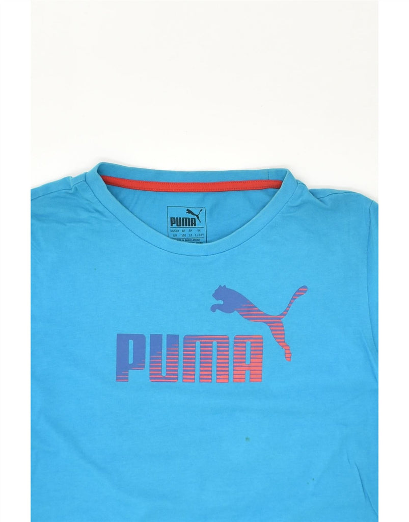 PUMA Boys Graphic T-Shirt Top 11-12 Years Blue Cotton | Vintage Puma | Thrift | Second-Hand Puma | Used Clothing | Messina Hembry 