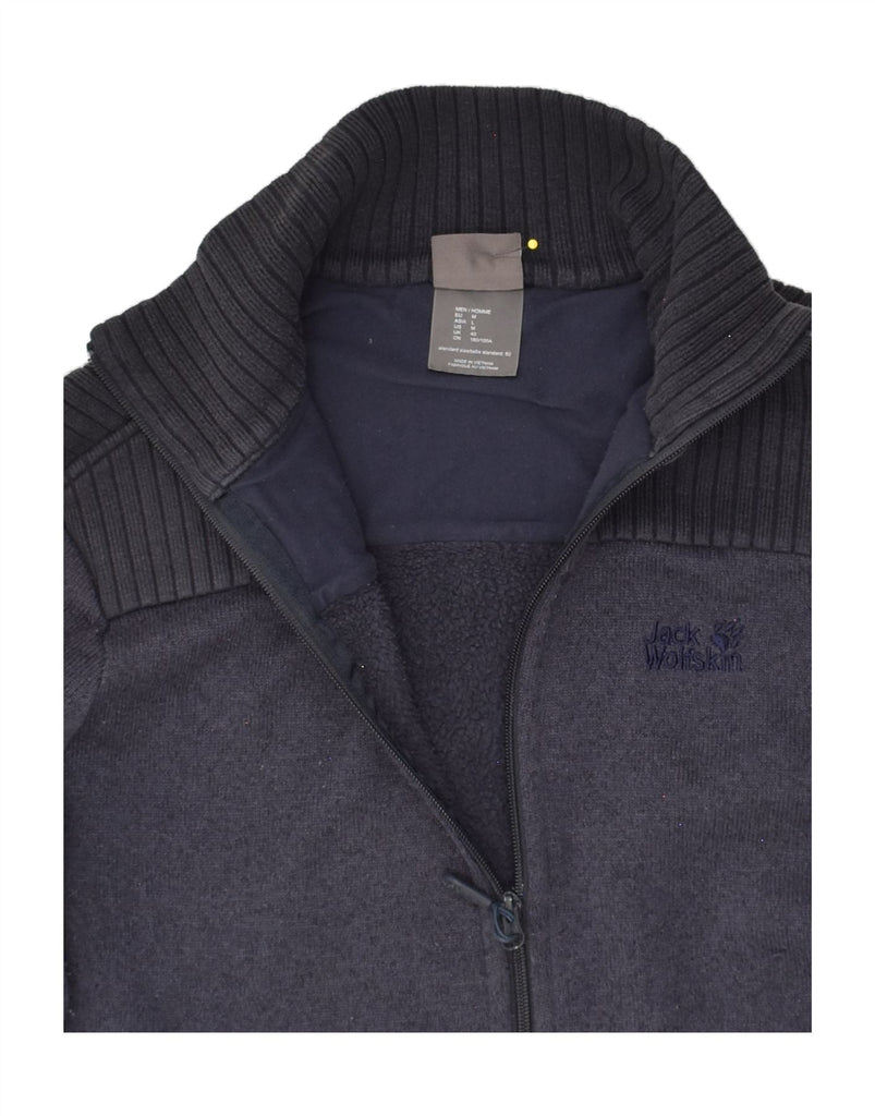 JACK WOLFSKIN Mens Cardigan Sweater Medium Navy Blue Polyester | Vintage Jack Wolfskin | Thrift | Second-Hand Jack Wolfskin | Used Clothing | Messina Hembry 
