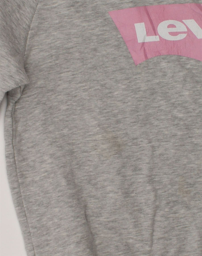 LEVI'S Girls Graphic Sweatshirt Jumper 14-15 Years XL Grey Cotton | Vintage Levi's | Thrift | Second-Hand Levi's | Used Clothing | Messina Hembry 