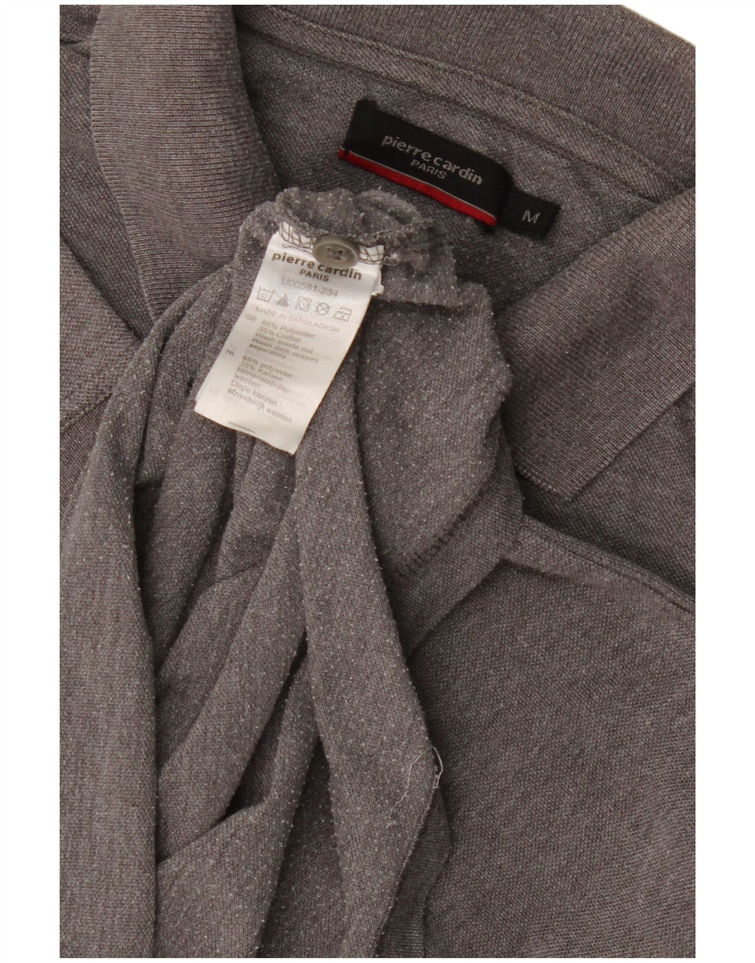 Pierre Cardin Mens Polo Shirt Medium Grey Polyester