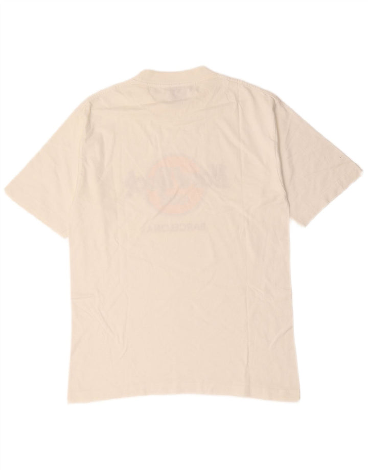Hard Rock Cafe Mens Barcelona Graphic T-Shirt Top Medium White Cotton