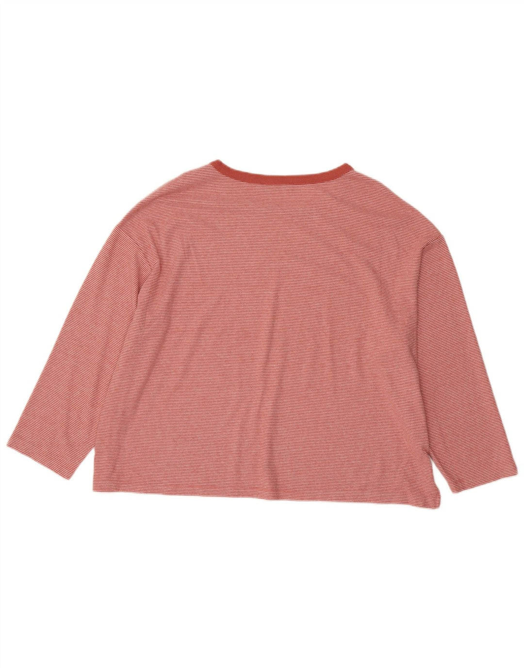 MARKS & SPENCER Womens Top 3/4 Sleeve UK 22 3XL  Pink Pinstripe Polyester
