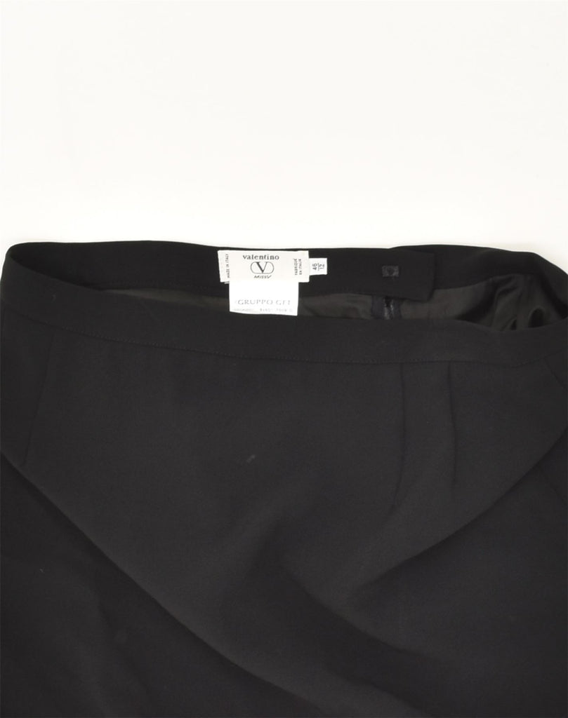 VALENTINO Womens Straight Skirt UK 12 Medium W30 Black Polyester | Vintage Valentino | Thrift | Second-Hand Valentino | Used Clothing | Messina Hembry 