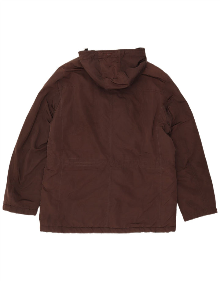 Napapijri Mens Hooded Utility Jacket UK 40 Large Brown Polyester