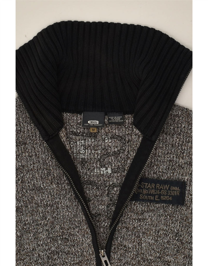 G-STAR Mens Graphic Cardigan Sweater Medium Grey Cotton | Vintage G-Star | Thrift | Second-Hand G-Star | Used Clothing | Messina Hembry 