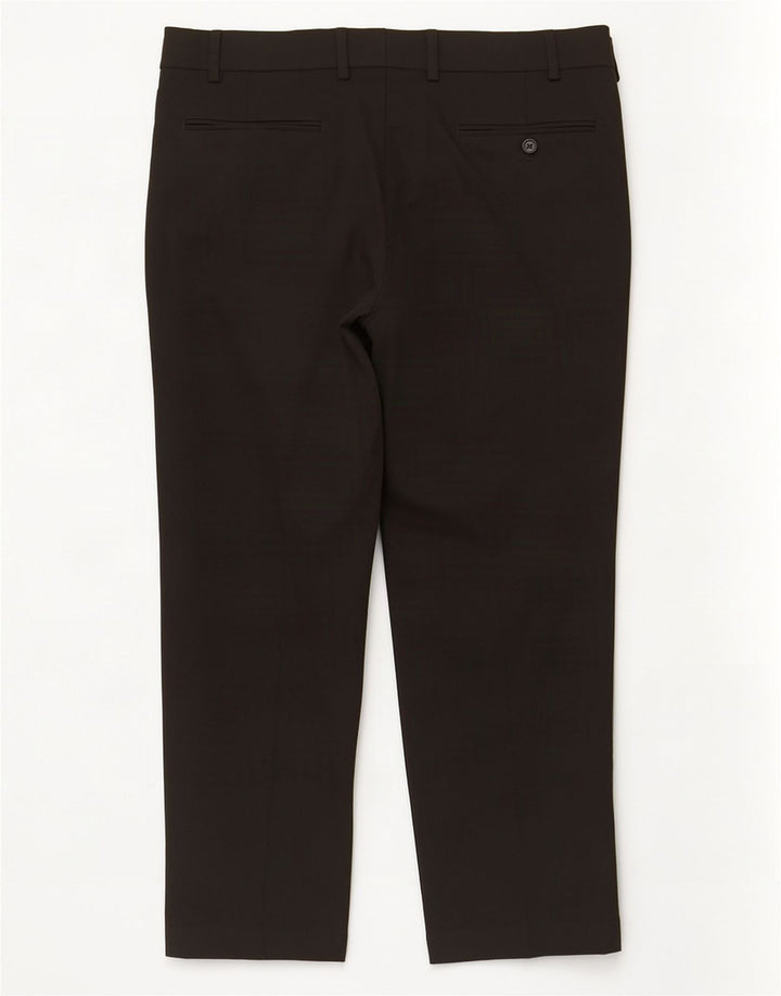 Marks & Spencer Mens Slim Cropped Trousers W38 L25 Black Polyester