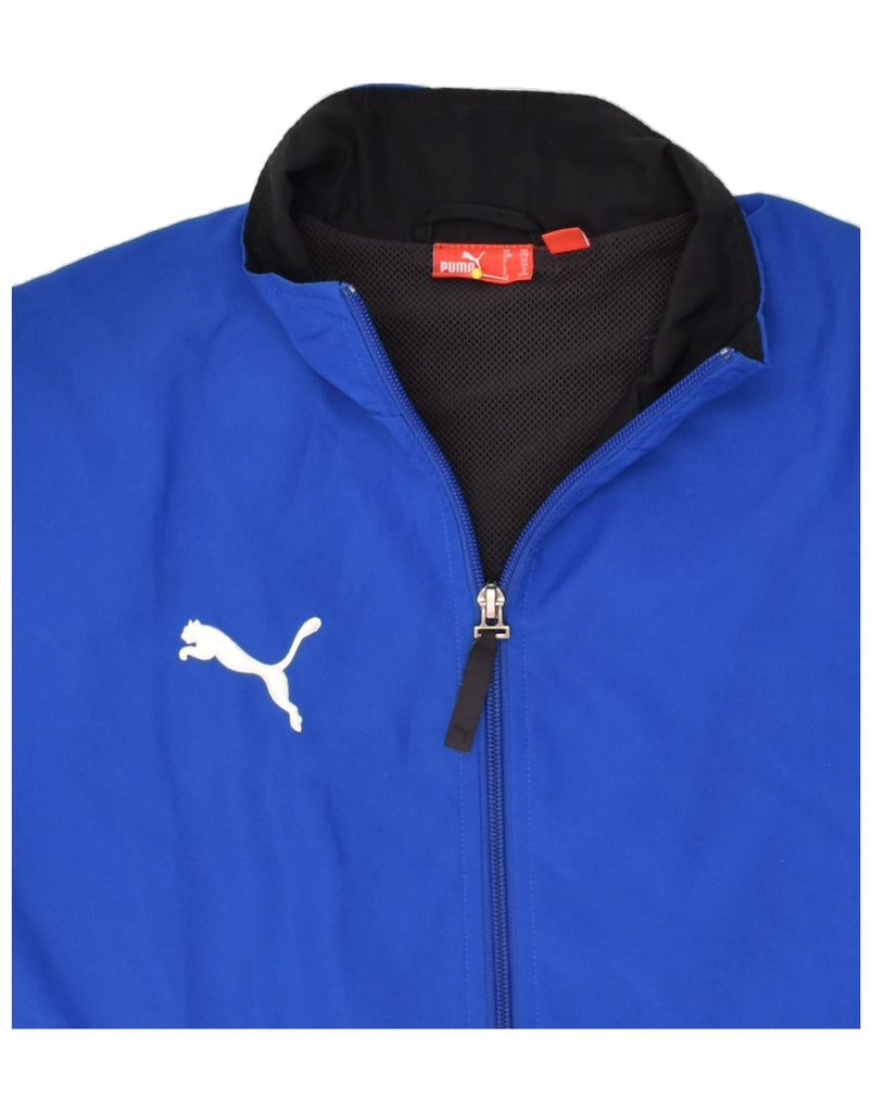 PUMA Mens Graphic Tracksuit Top Jacket UK 32/34 XS Blue Colourblock | Vintage Puma | Thrift | Second-Hand Puma | Used Clothing | Messina Hembry 