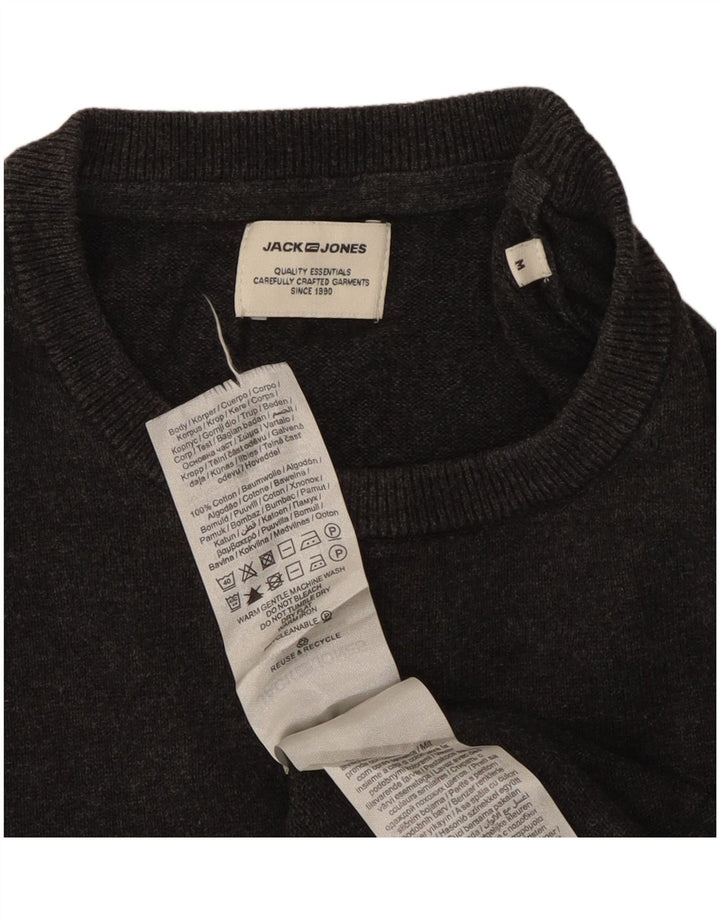 Jack & Jones Mens Crew Neck Jumper Sweater Medium Grey Cotton