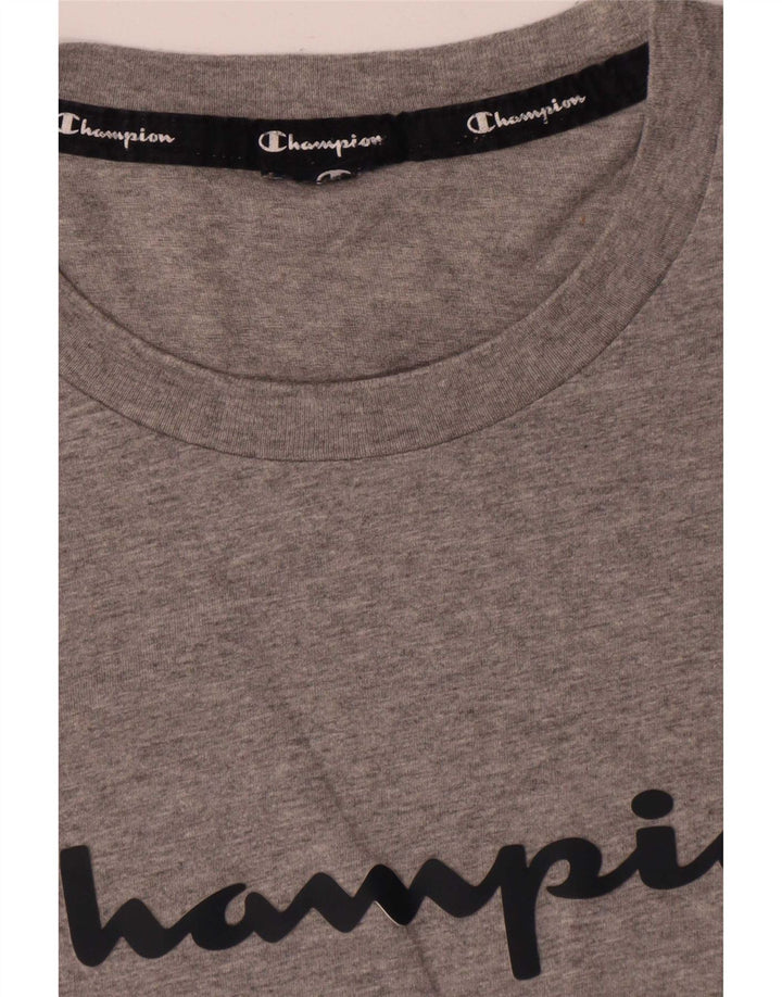 Champion Mens Graphic T-Shirt Top Medium Grey