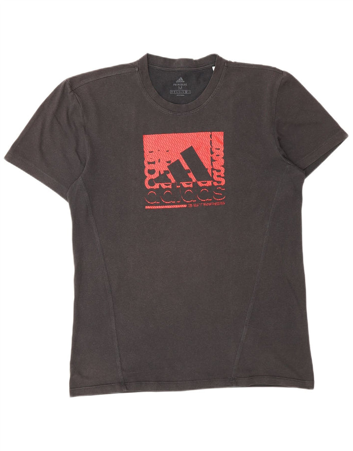 Adidas Mens Graphic T-Shirt Top Medium Black Polyester