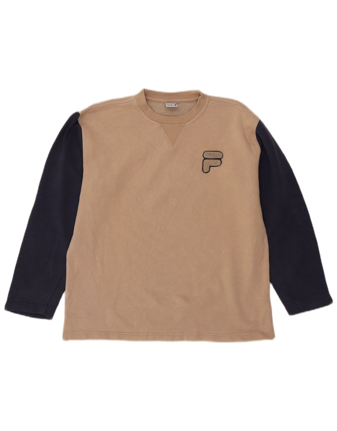 Fila Boys Graphic Sweatshirt Jumper 13-14 Years Large Beige Colourblock