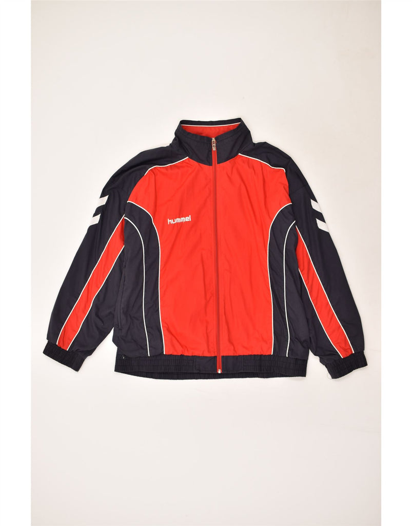 HUMMEL Mens Graphic Tracksuit Top Jacket Medium Red Colourblock Polyester | Vintage Hummel | Thrift | Second-Hand Hummel | Used Clothing | Messina Hembry 