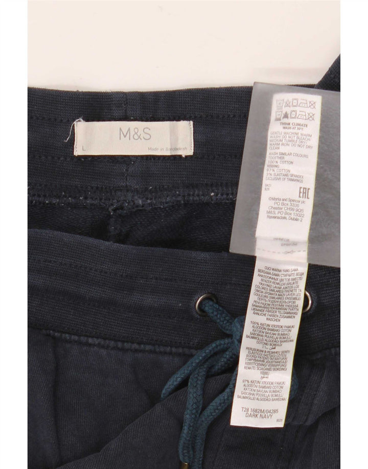 Marks & Spencer Mens Sport Shorts Large Navy Blue Cotton