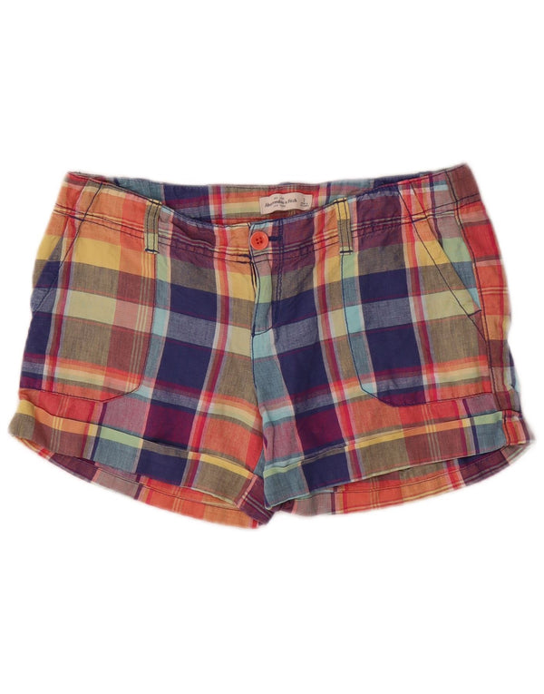 Abercrombie & Fitch Womens Chino Shorts US 2 XS W30 Multicoloured Check
