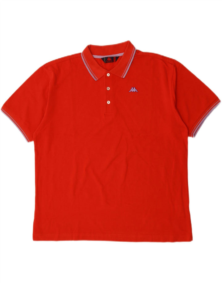 KAPPA Mens Polo Shirt Large Red Cotton