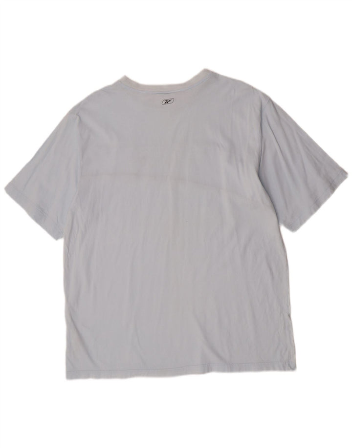 Reebok Mens Graphic T-Shirt Top 2XL Blue Cotton