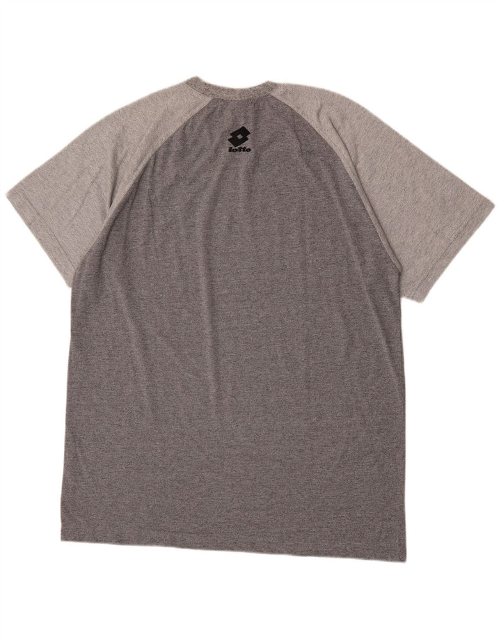 LOTTO Mens Graphic T-Shirt Top XL Grey Flecked Polyester