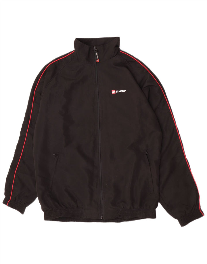 Lotto Mens Tracksuit Top Jacket XL Black Polyester Sports