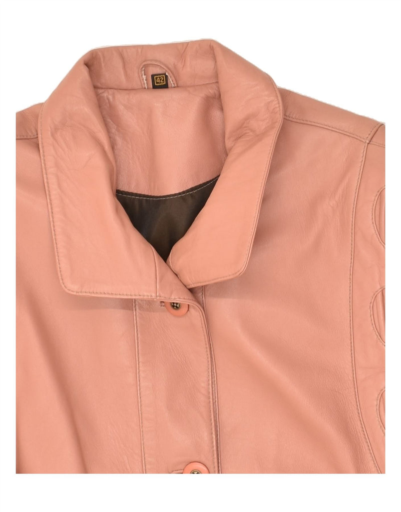 VINTAGE Womens Leather Coat EU 42 Large Pink Leather | Vintage Vintage | Thrift | Second-Hand Vintage | Used Clothing | Messina Hembry 